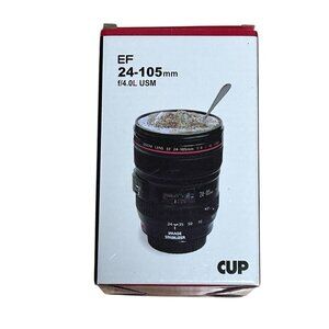 Canon Caniam Camera Zoom Lens EF 24-105mm Stainless Steel Travel Mug Cup 12oz
